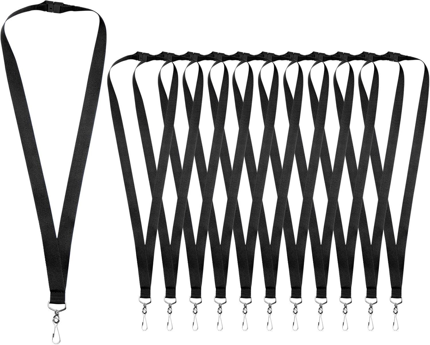 12-Pack Purple Breakaway Lanyards with Metal Hook, Durable Polyester Neck Straps for ID Cards, Keys, Office, School & Events