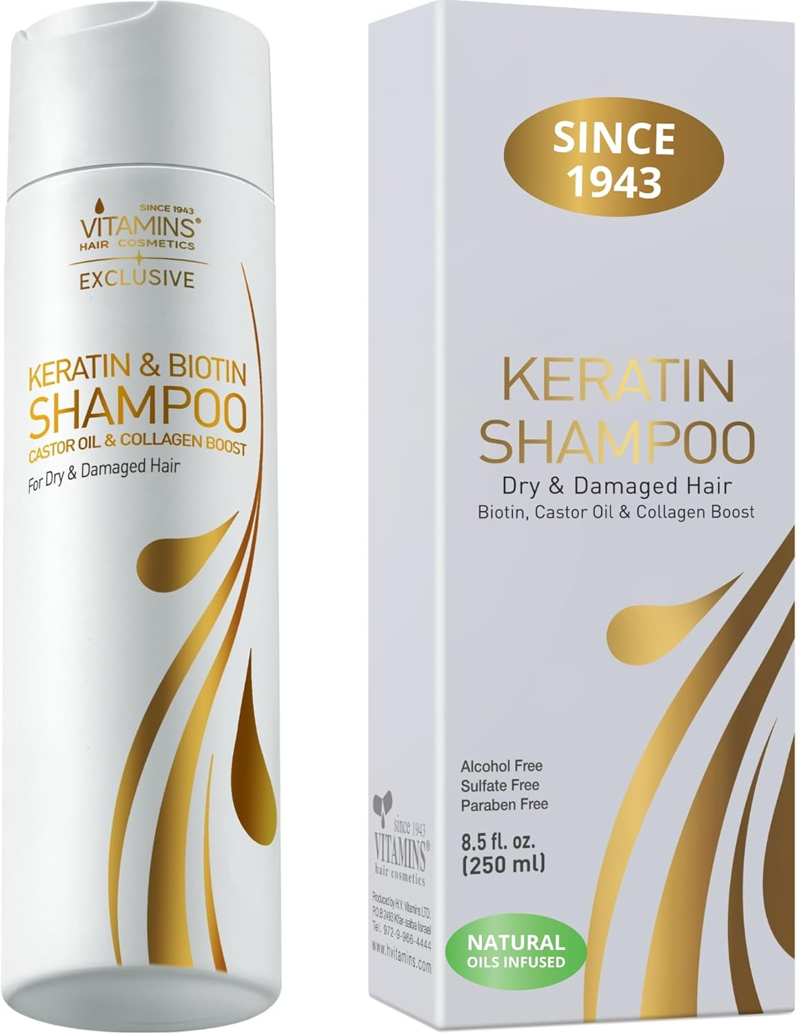 Keratin Protein Hair Care Shampoo - Exclusive Keratin & Moroccan Argan Oils Complex Sulphate & Paraben Free - Deeply Cleanses, Nourishes and Revives Dry and Damaged Hair image number 2