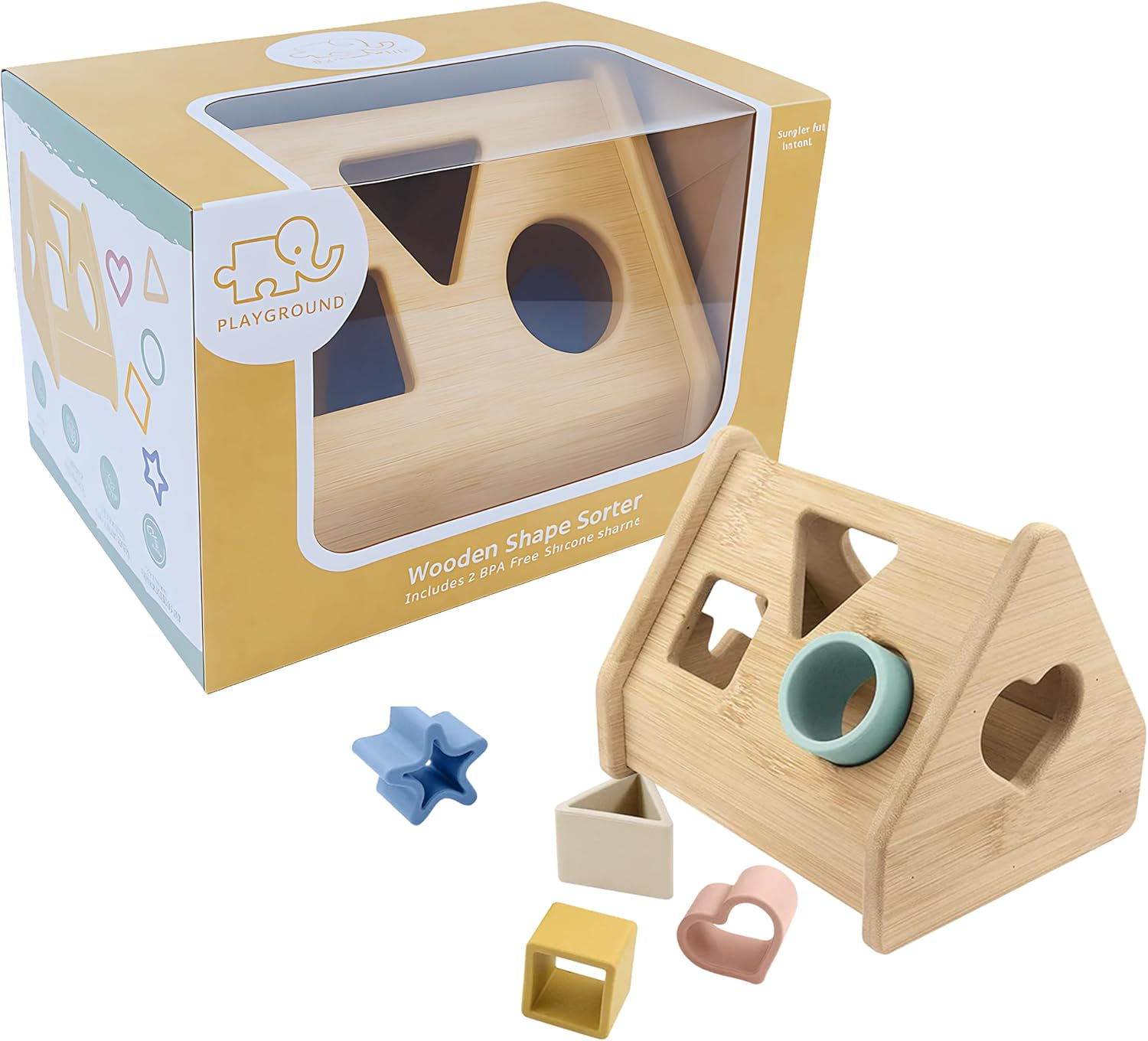 Baby Toys House Shape Sorter BPA Free Silicone Stacking & Nesting, Soft Stacker & Teethers, Squeeze Play Early Educational Learning Montessori Toys for Babies by Livingtextiles image number 1