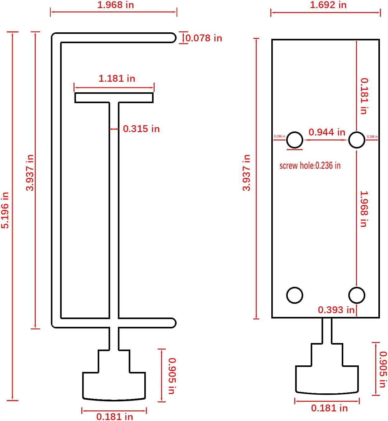 Jhanw 3 Inch C-Clamp with Four Small Holes in the Back, 2-Pack Adjustable Desk C Clamps for Range 0.35"~3.37", Versatile Clamp for Brake, Parts Assembly, Fastening, Welding, Woodwork, Metal Work image number 3