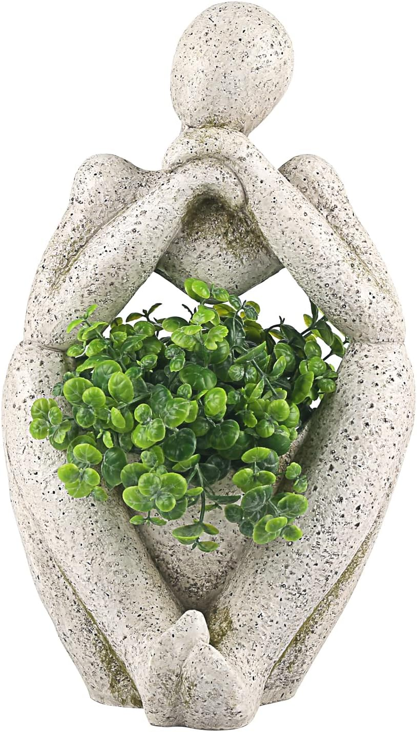 Large Planters for Outdoor Indoor Plants Head Face Planter Pot Unique Succulent Planters Flower Vase with Drainage Hole Thinker - Woman image number 4