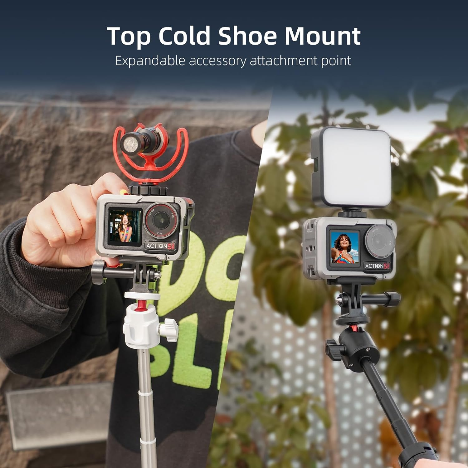 BRDRC Metal Cage for DJI Osmo Action 5 Pro/4/3, Protective Case Premium Frame Lens Cover Protector Aluminum Housing for DJI Osmo Action 5 Pro Action 4 3 Accessories image number 5