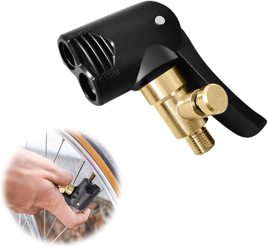 1 Pcs Car Mounted Inflation Pump Conversion Nozzle,2 in 1 Car Tyre Air Chuck,Pump Head with Bleed Valve,American Mouth French Mouth Inflation,Suitable for Cars,Motorcycles,Bicycles,Electric Vehicle image number 4