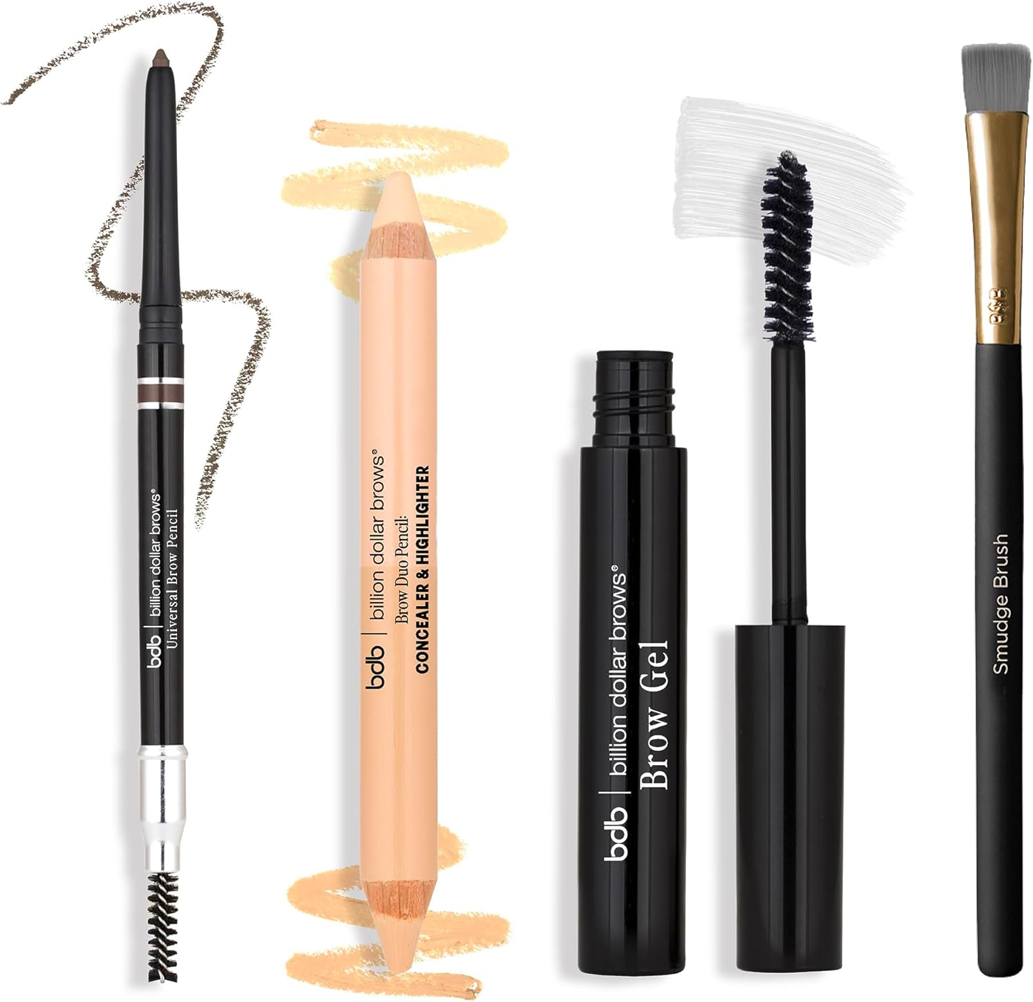 Billion Dollar Brows Best Sellers Kit: 1X Universal Brow Pencil 0.27G/0.009Oz, 1X Brow Duo Pencil 2.98G/0.1Oz, 1X Smudge Brush, 1X Brow Gel 3Ml/0.1Oz 4Pcs image number 3