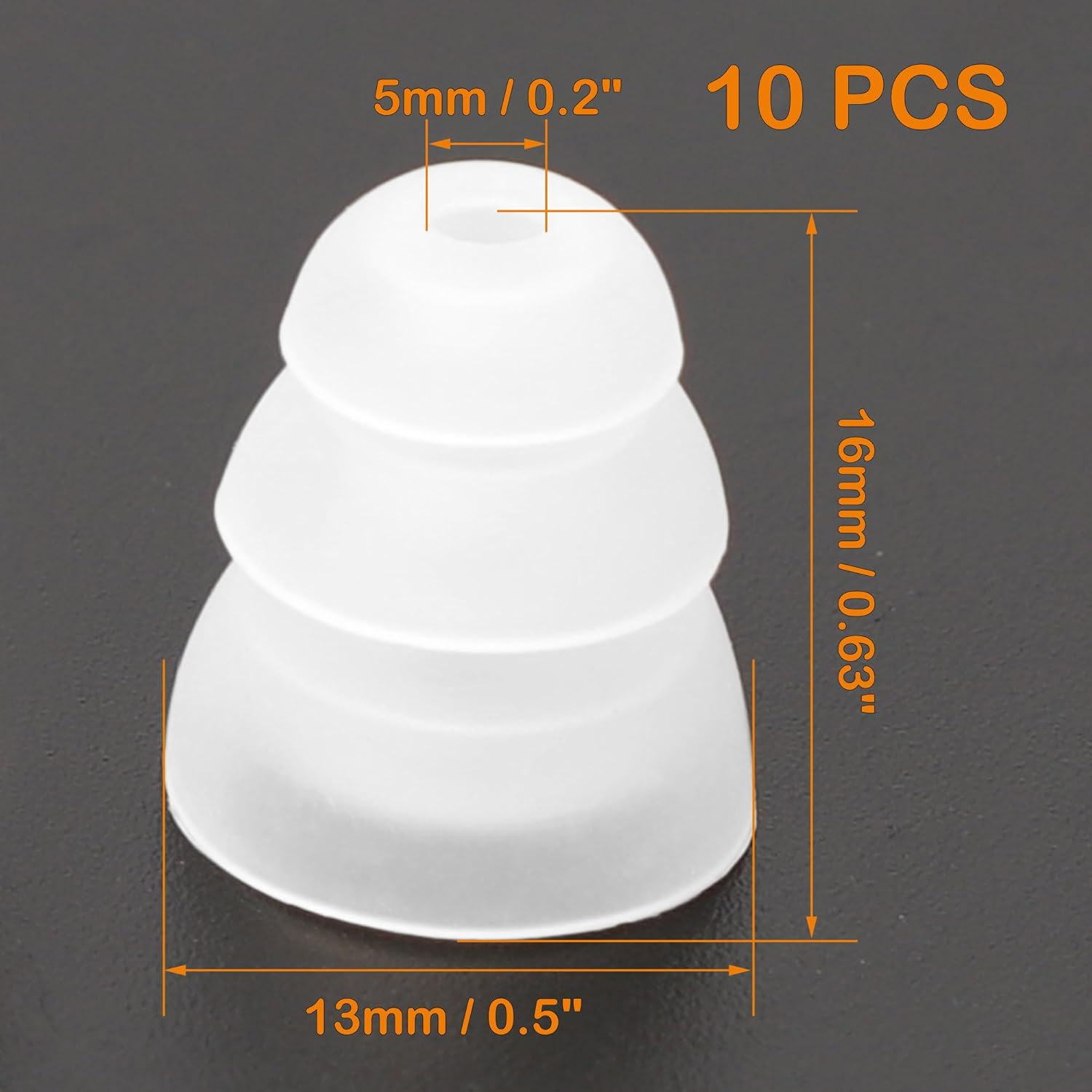 Uxcell 10Pcs Replacement Earbuds Tips, Soft Silicone Earpads with Three Flanges Noise Reduce Eartips,Ear Cushion Earpads with 5Mm Connector Hole Fit Most In-Ear Headphones Earphone, Clear