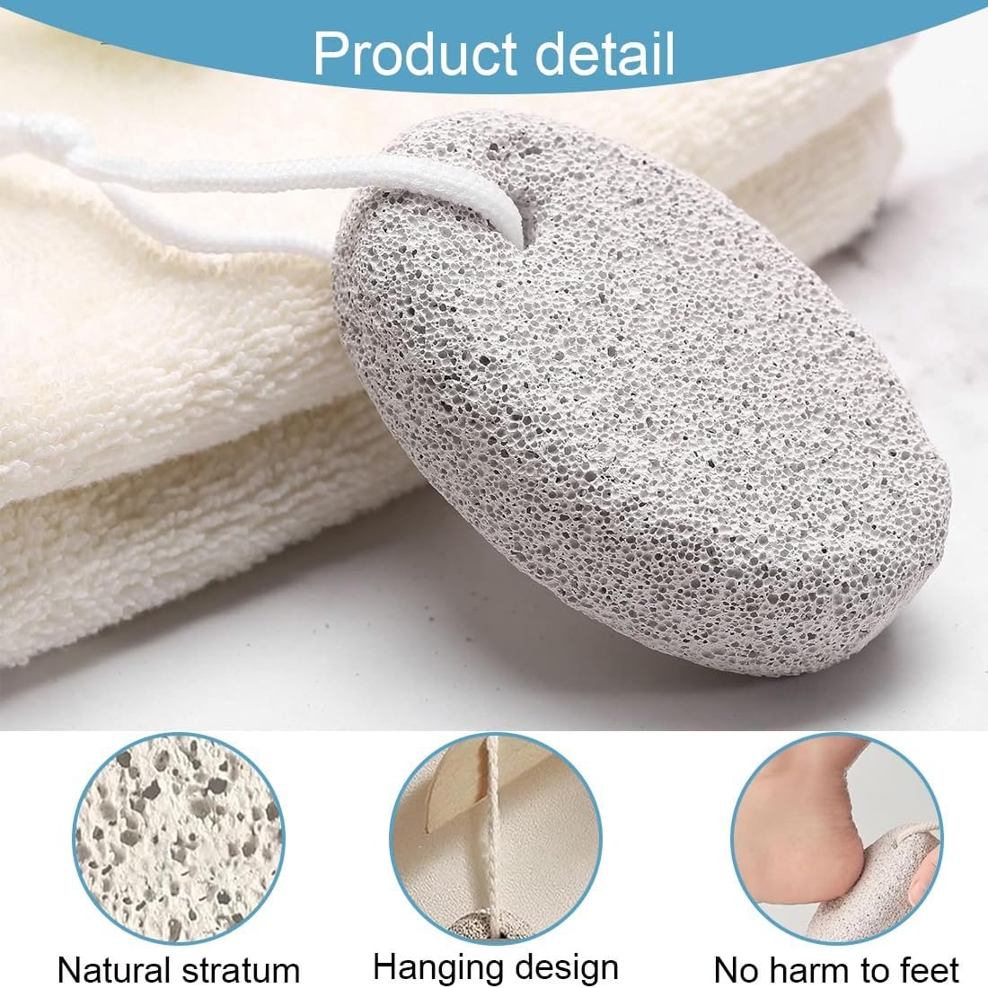 Pumice Stone Foot Care Pack of 4, Pumice Stone Callus Remover for Feet and Hands, Foot Scrub for Perfect Callus and Skin Hardening Removal, Natural Foot Scrub for Dead image number 1