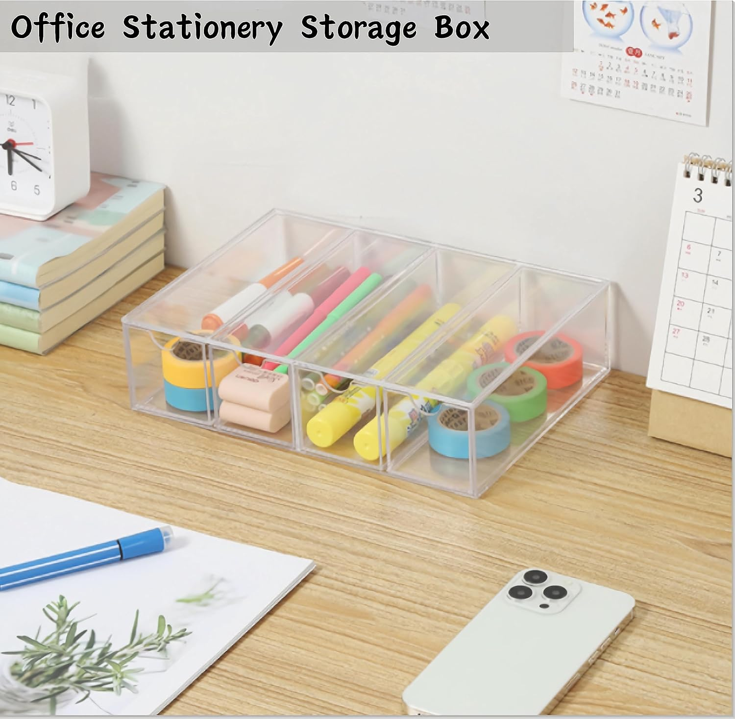 Acrylic Eye Glass Storage Organizer Box with 4 Clear Divided Drawers for Sunglasses Stackable Cosmetic Jewelry Makeup Tabletop Coffee Pod Display Organizer Holder（Clear) image number 4