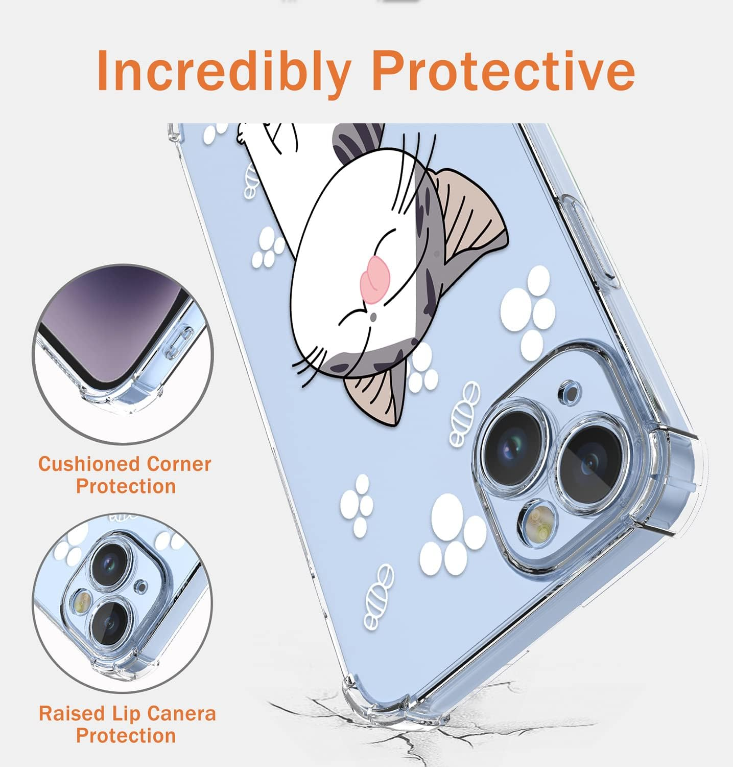 XINYEXIN Clear Case for Oppo Reno 13 Pro 5G Cute Kitten Pattern Design Slim Shockproof Transparent Soft TPU Bumper Case Protective Cover - Cat - Duck image number 7