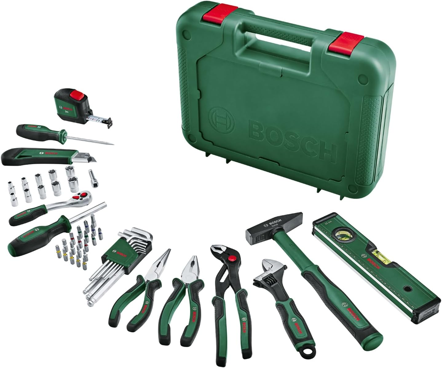 Bosch Home & Garden Advanced Hand Tool Set (52 Pieces) (Set of High Quality Tools for Experienced Diyers, Long Life, High Quality Materials, Ergonomic Design) image number 1