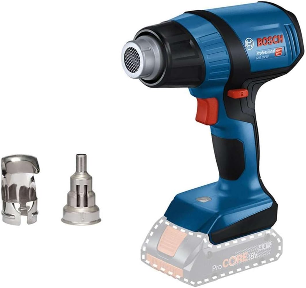 Bosch Professional 18V System GHG 18V-50 Cordless Heat Gun (Excluding Batteries and Charger, Incl. GHG 18V-50, Reflector Nozzle, 32 X 33 Mm, Reduction Nozzle, 9 Mm, in Carton) image number 6