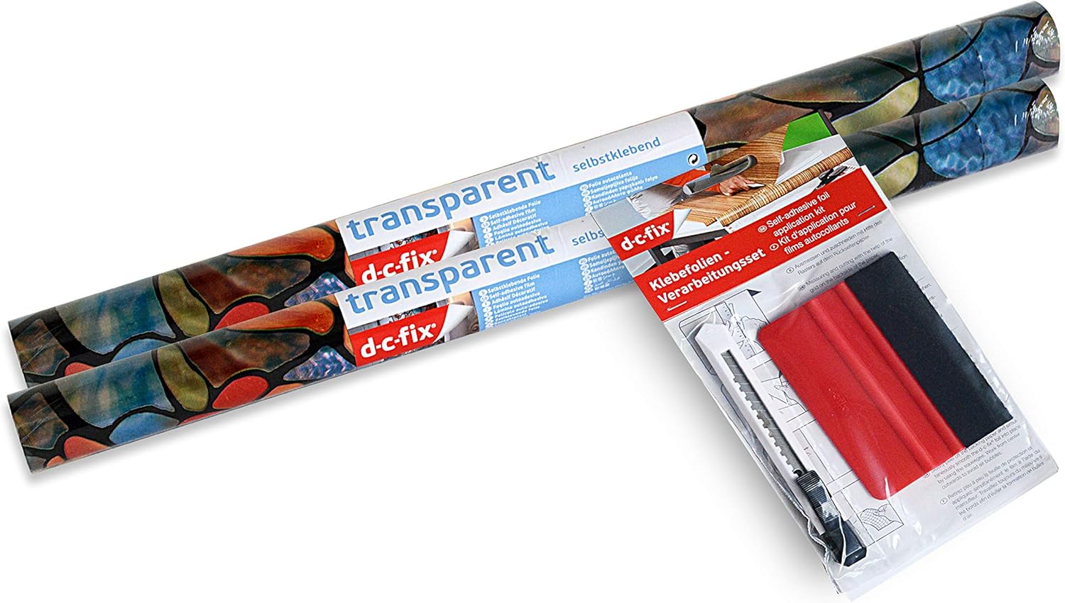 D-C-Fix 346-0647 -2PKA Self-Adhesive Privacy Glass Window Film, Spring Chapel/Tulia, 17" X 78" Roll, 2-Pack with Applicator image number 4