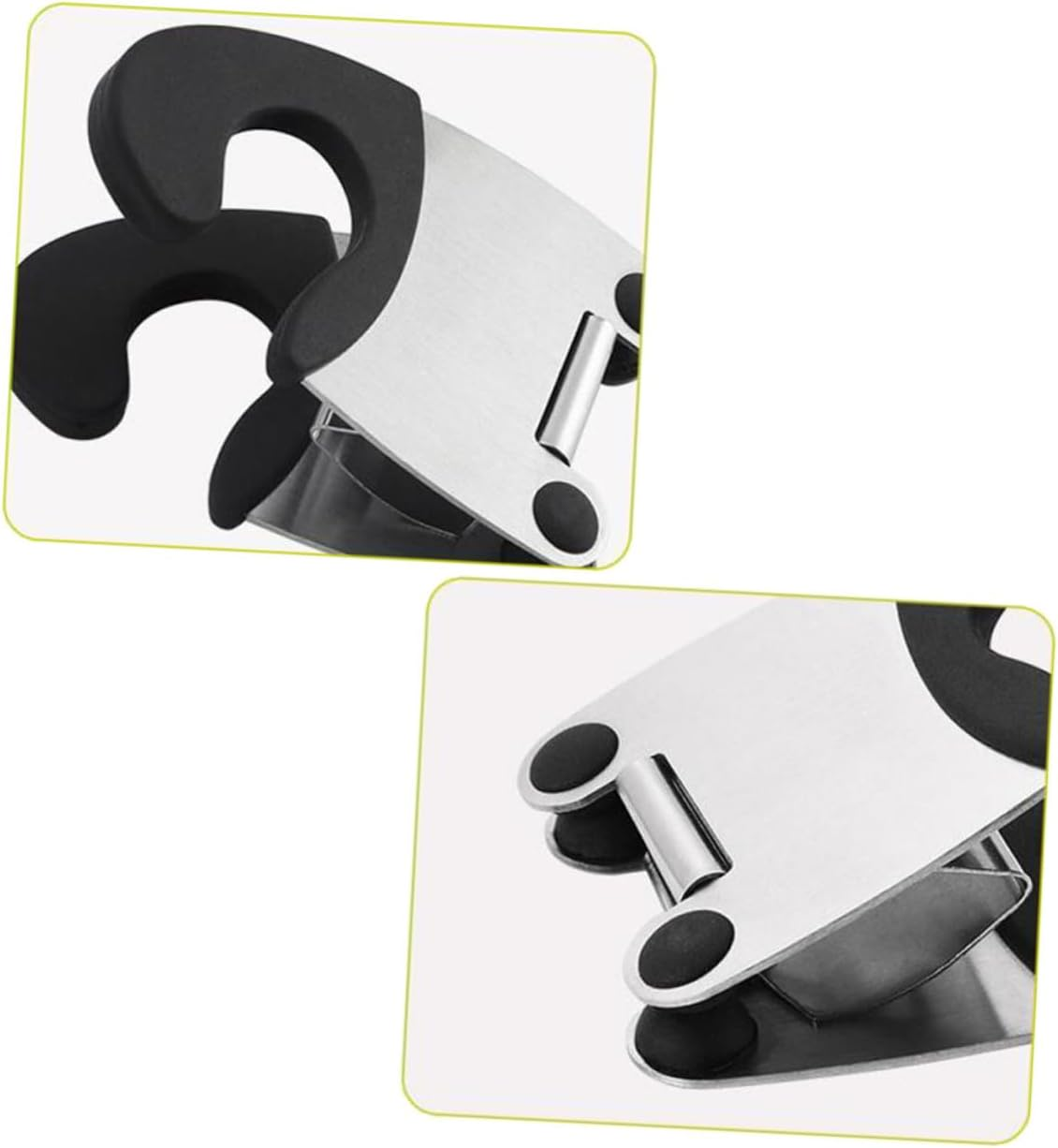 HOLIDYOYO 2Pcs Stainless Steel Pot Clip Spoon Rest Holder with Anti-Scald Rubber Grip Kitchen Utensil Stand for Cooking Pots and Spatulas Red Black image number 5