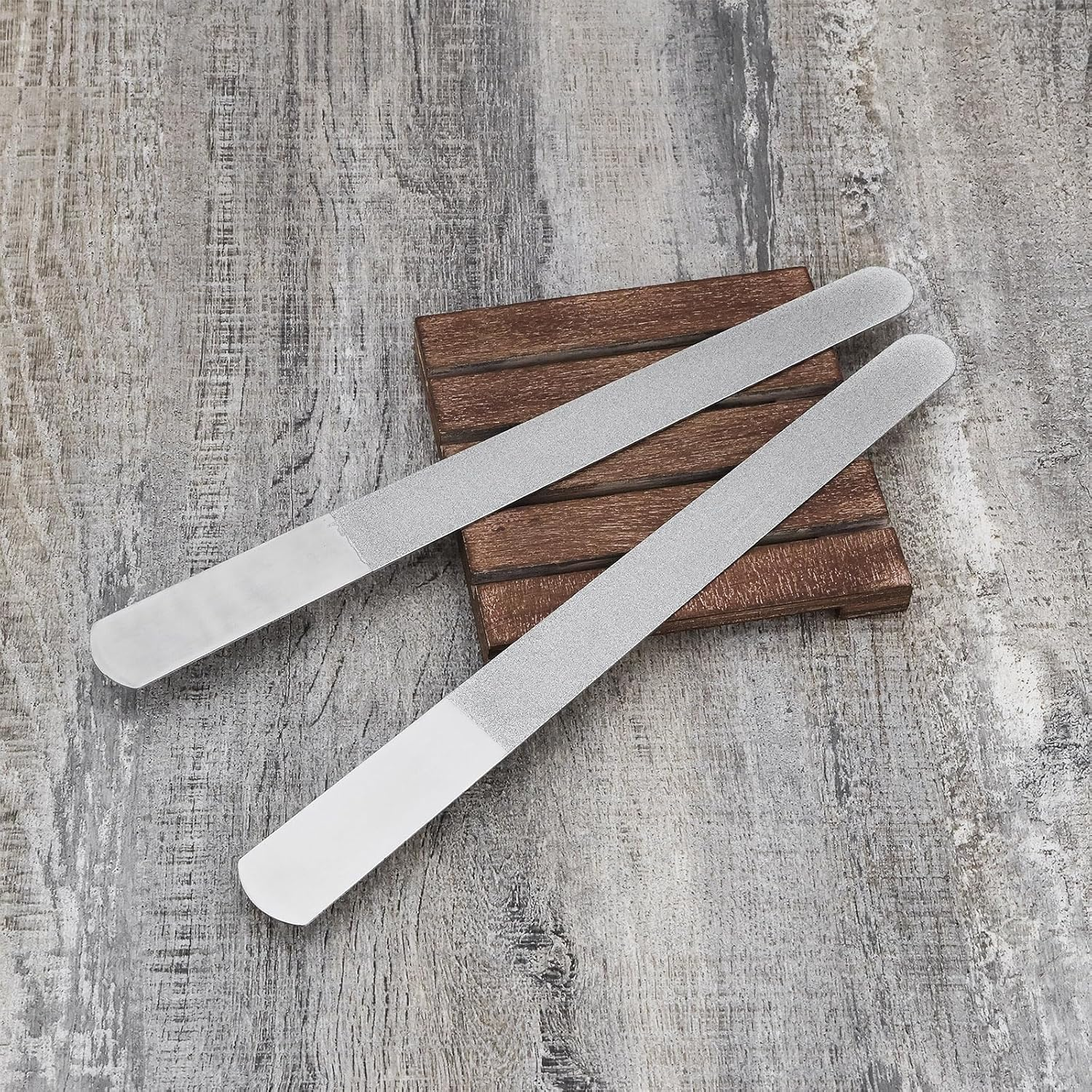 YINETTECH 3PCS Diamond Nail File Length 20Cm Stainless Steel Nail Buffer for Foot Care Manicure Pedicure for Home Personal Care Nail Salons Beauty Salons Silver image number 4