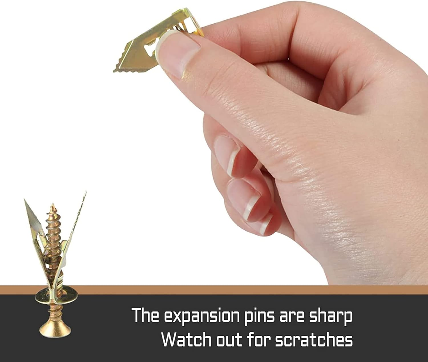 Snokay Metal Self-Drilling Anchor Kit for Plasterboard Fixings | 100Pcs 12X30Mm Hammer Drive Anchors | Plated Plasterboard Fixings | Perfect for TV, Bike, Shelf, Cabinets, Curtains, Calligraphy