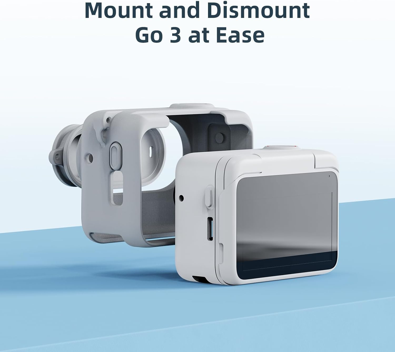 Fenmaru Protective Case for Insta360 GO 3, Insta 360 Go 3 Silicone Case Accessories - Grey image number 3