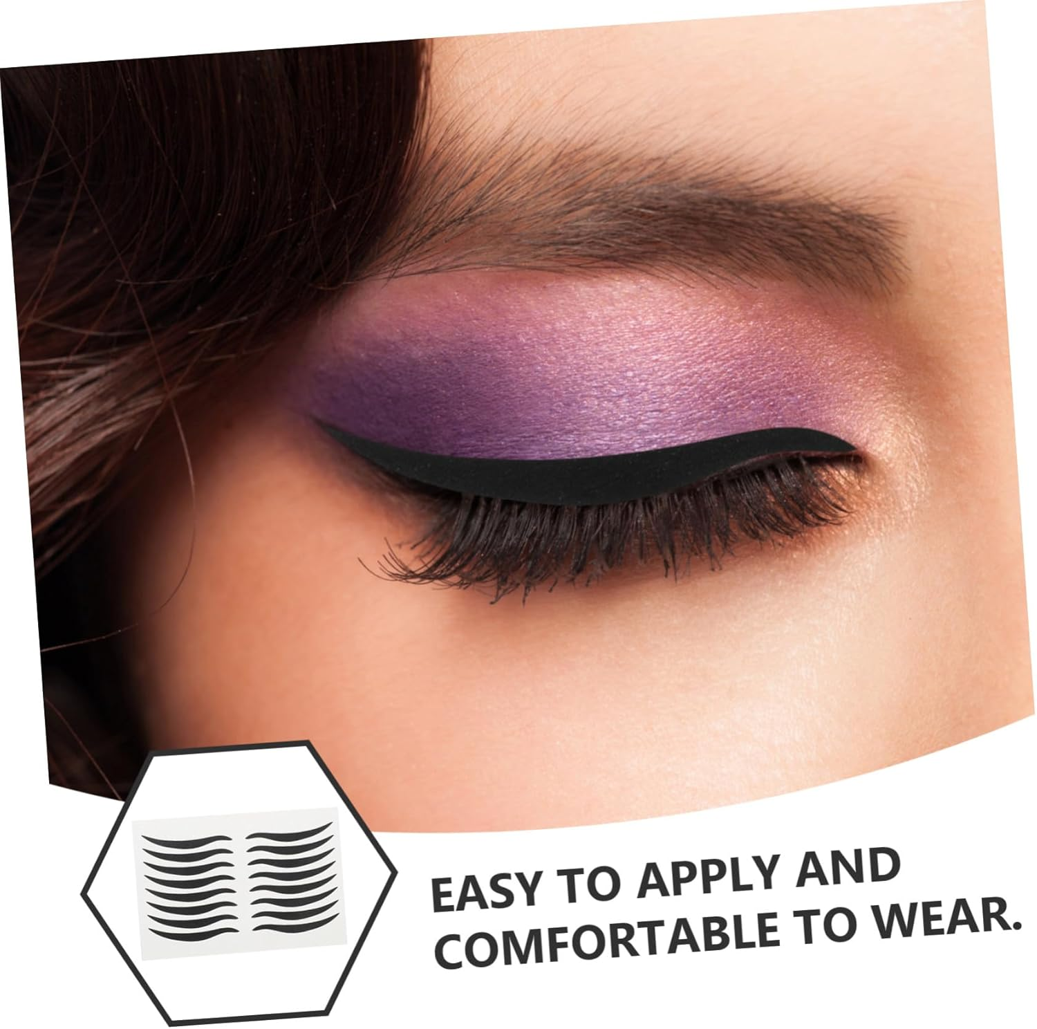 WRITWAA 80 Pairs Reusable Eyeliner Stickers for Eye Makeup Accessories Lightweight Comfortable Fit Temporary Eye Liner Stickers image number 1