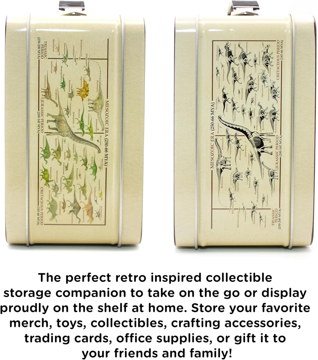 Aquarius 48183 Smithsonian Dinosaurs Large Gen 2 Tin Storage Fun Box, 8" image number 1