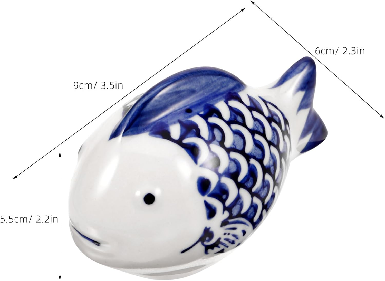 Kichvoe Ceramic Aquarium Blue and White Porcelain Floating Realistic Artificial Fish Tank Decorations Underwater Tea Pet Fish Desktop Ornaments image number 3