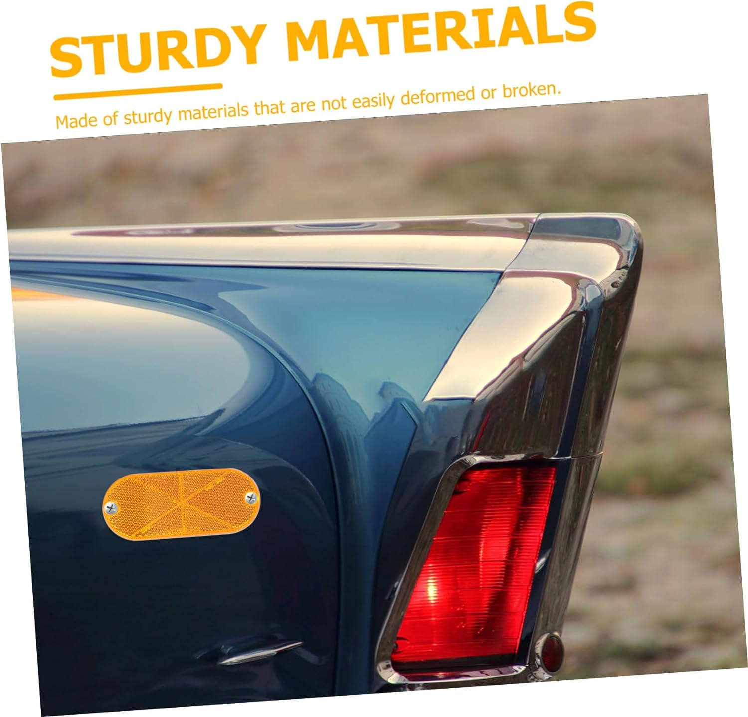 10Pcs Oval Amber Trailer Reflectors Reflective Signs Vehicle Reflector for Driveway Fence Post Mailbox Outdoor Road Safety Accessories image number 4