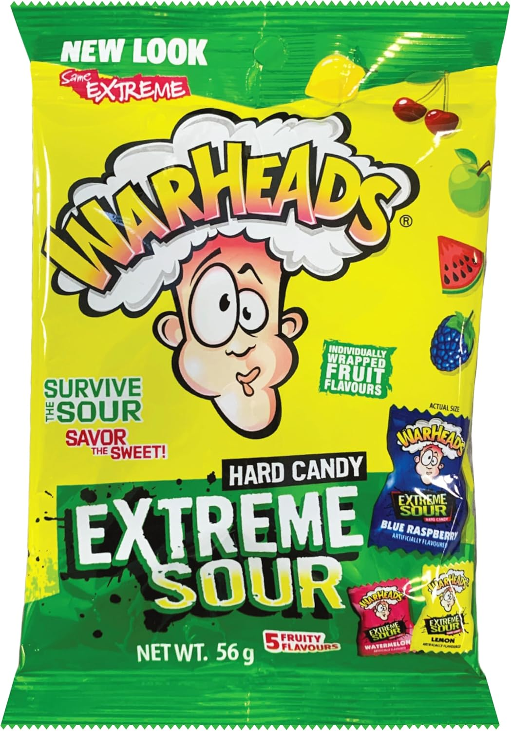 Warheads Extreme Sour Hard Candy 56 G, 56 G