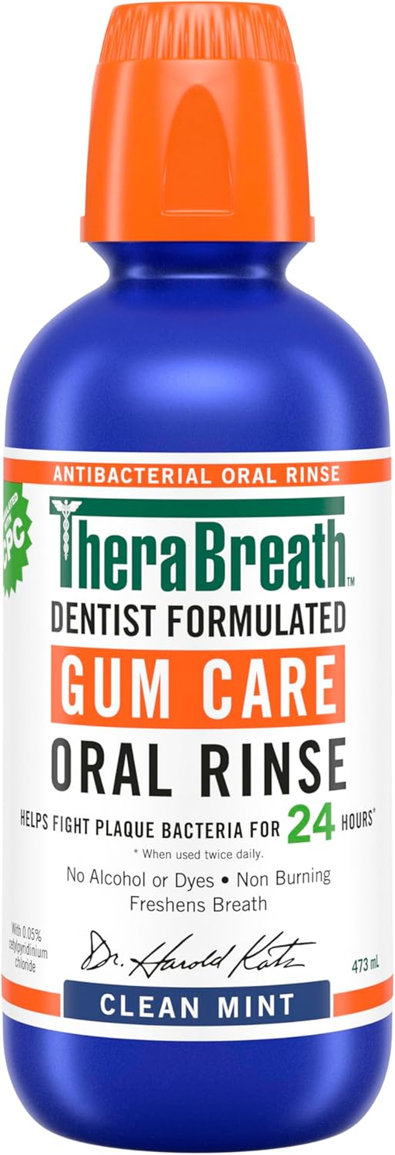 Therabreath Gum Care Oral Rinse, Clean Mint 473Ml - Reduces Gum Disease, Bleeding Gums, Fights Gingivitis and Controls Plaque, Freshens Breath with an Alcohol-Free Formula