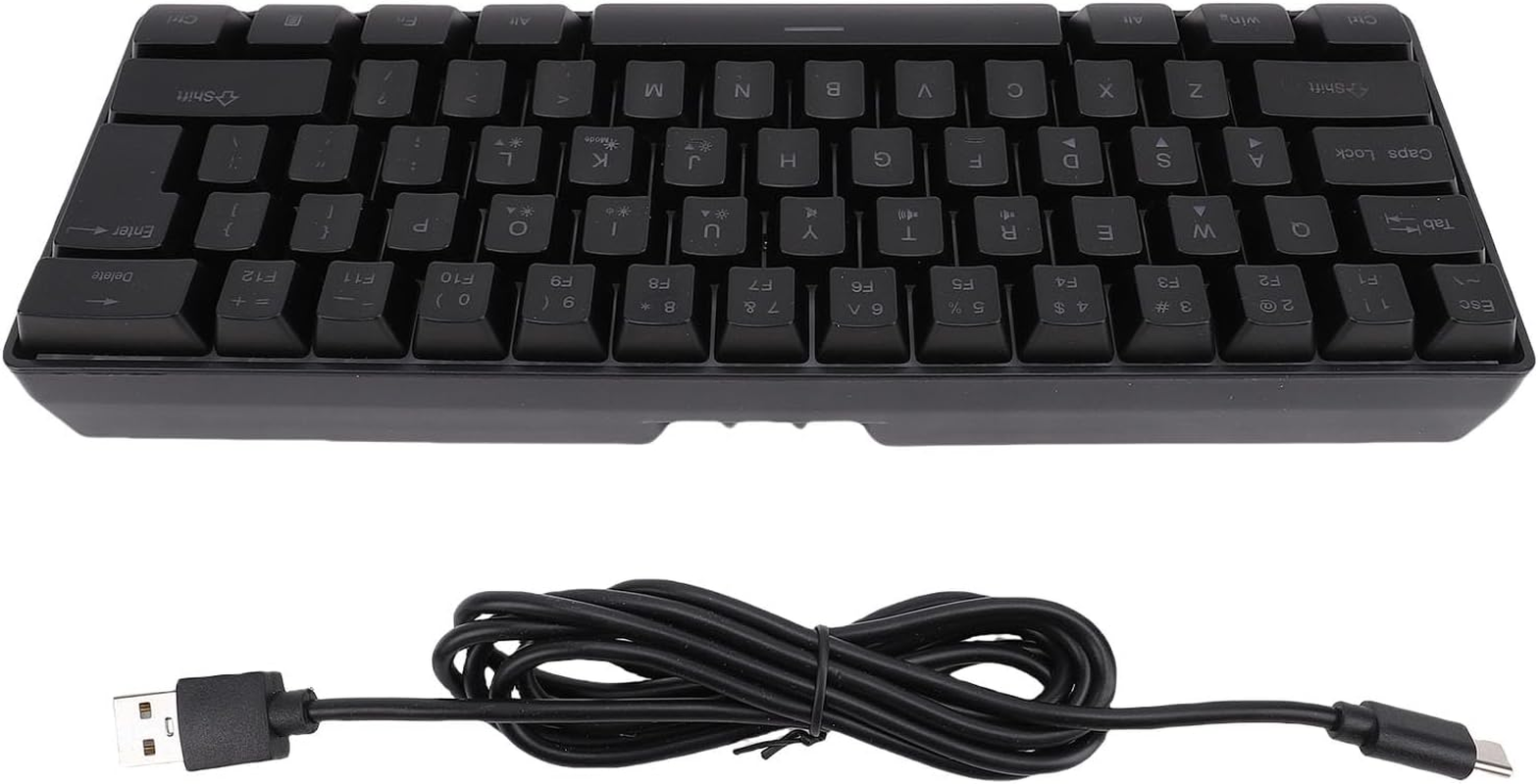 Diyeeni 61 Keys Wireless Gaming Keyboard, 2.4Ghz Wireles Computer Keyboard, 60% Compact Layout Rechargeable Keyboard Supports Sleep Mode for PC Laptop image number 6