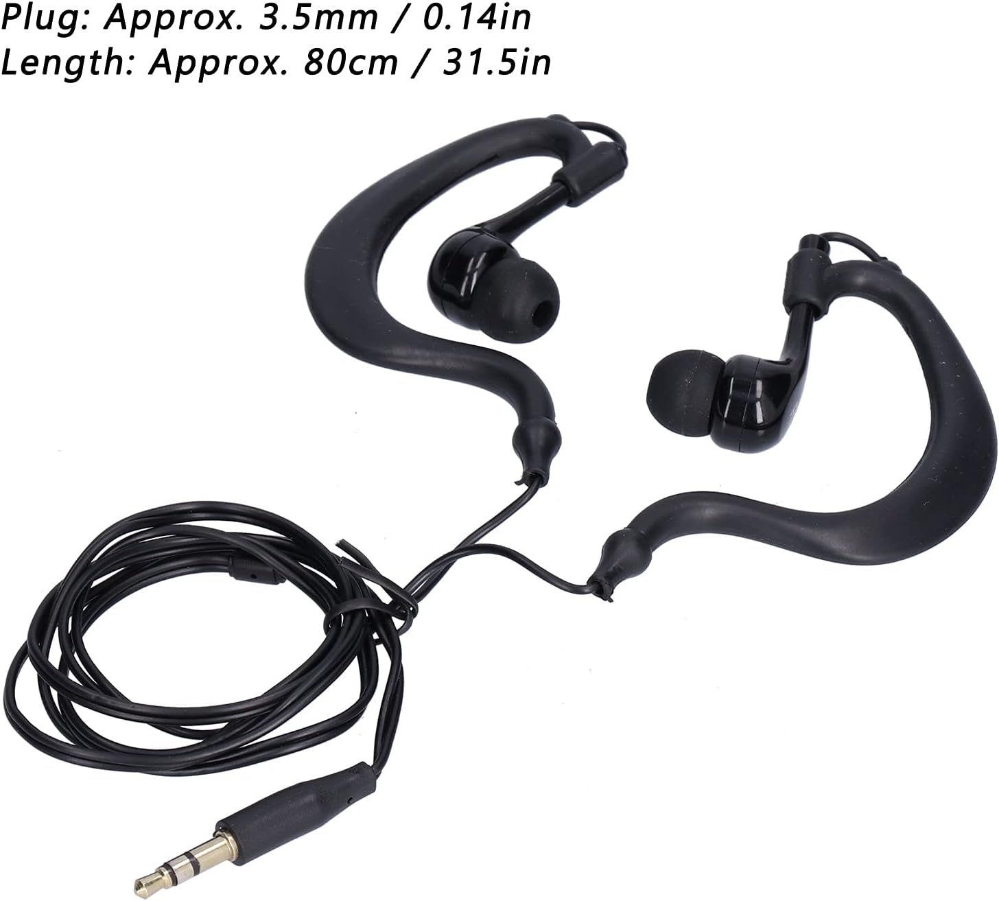 Leapiture Swimming Headphones, Ultralight IP68 Waterproof Sports Headphones 3.5 Mm Plug Cable Interchangeable Ear Plugs Headphones for Swimming Running Surfing (Black)