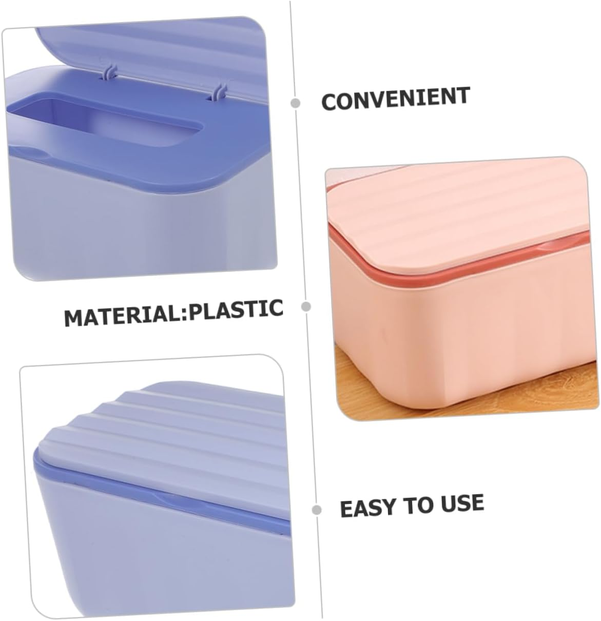 Yardenfun 2Pcs Refillable Wipe Dispenser Tissue Box Holder for Bathroom Portable Desktop Wipe Holder Case Reusable Dispenser for Diaper Bag image number 1