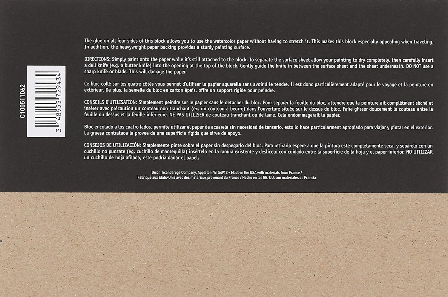 Canson Artist Series Montval Watercolor Paper, Fold over Block, 6X9 Inches, 15 Sheets (140Lb/300G) - Artist Paper for Adults and Students - Watercolors, Mixed Media, Markers and Art Journaling image number 2