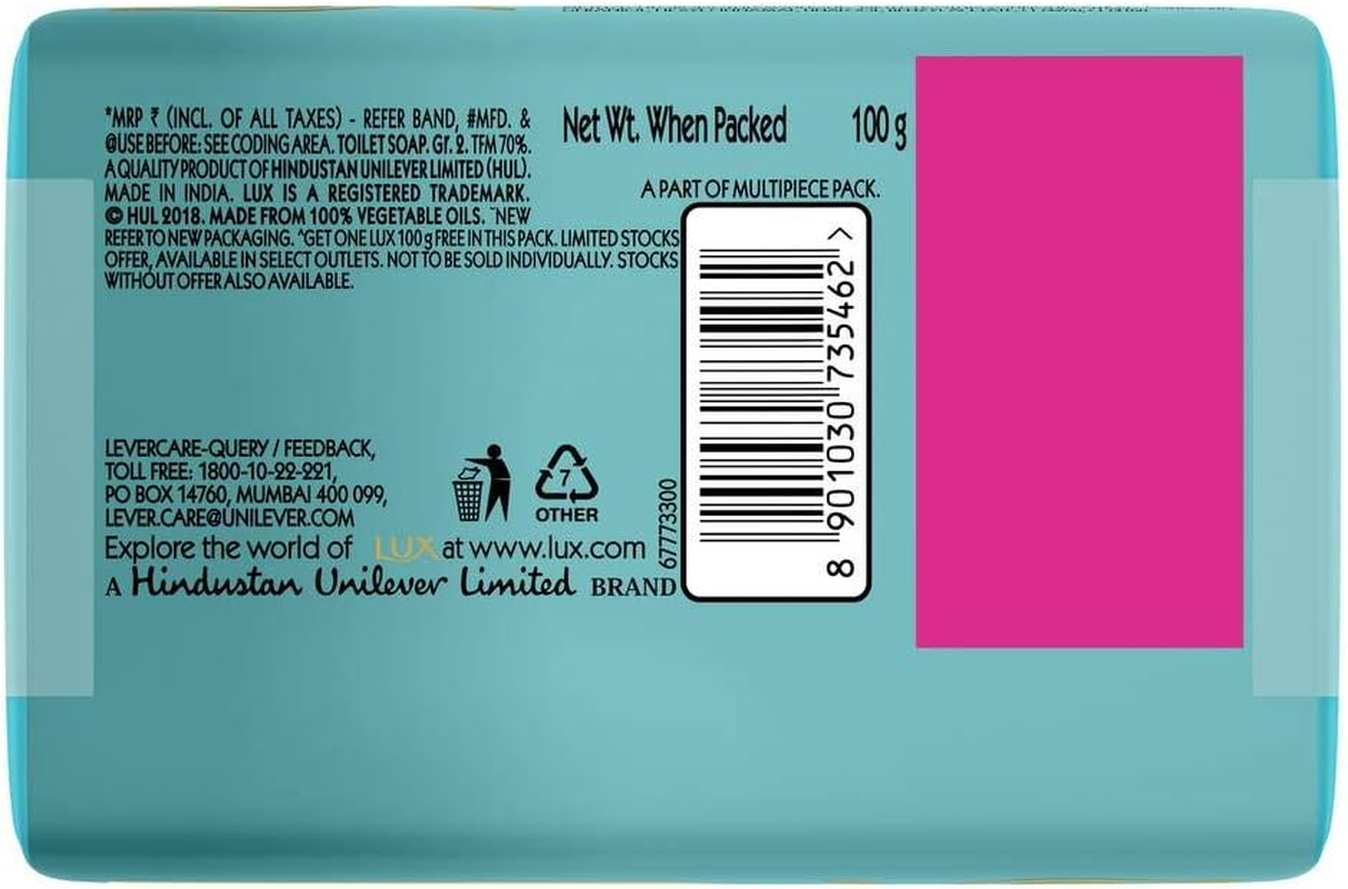 Lux Fresh Splash Soap, 4X100G + 1Free image number 6