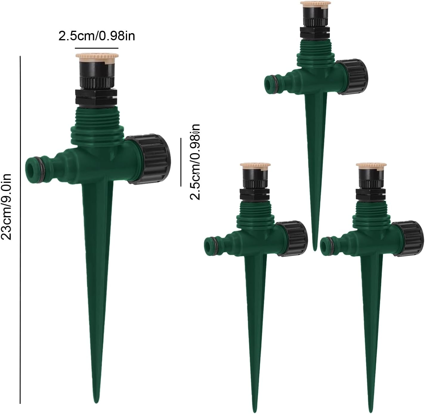 3 Pack Lawn Sprinkler Garden Sprinklers Automatic 360&deg; Rotating Adjustable Watering System for Yard Garden Lawn Large Coverage Area (Connector NOT Included) image number 1