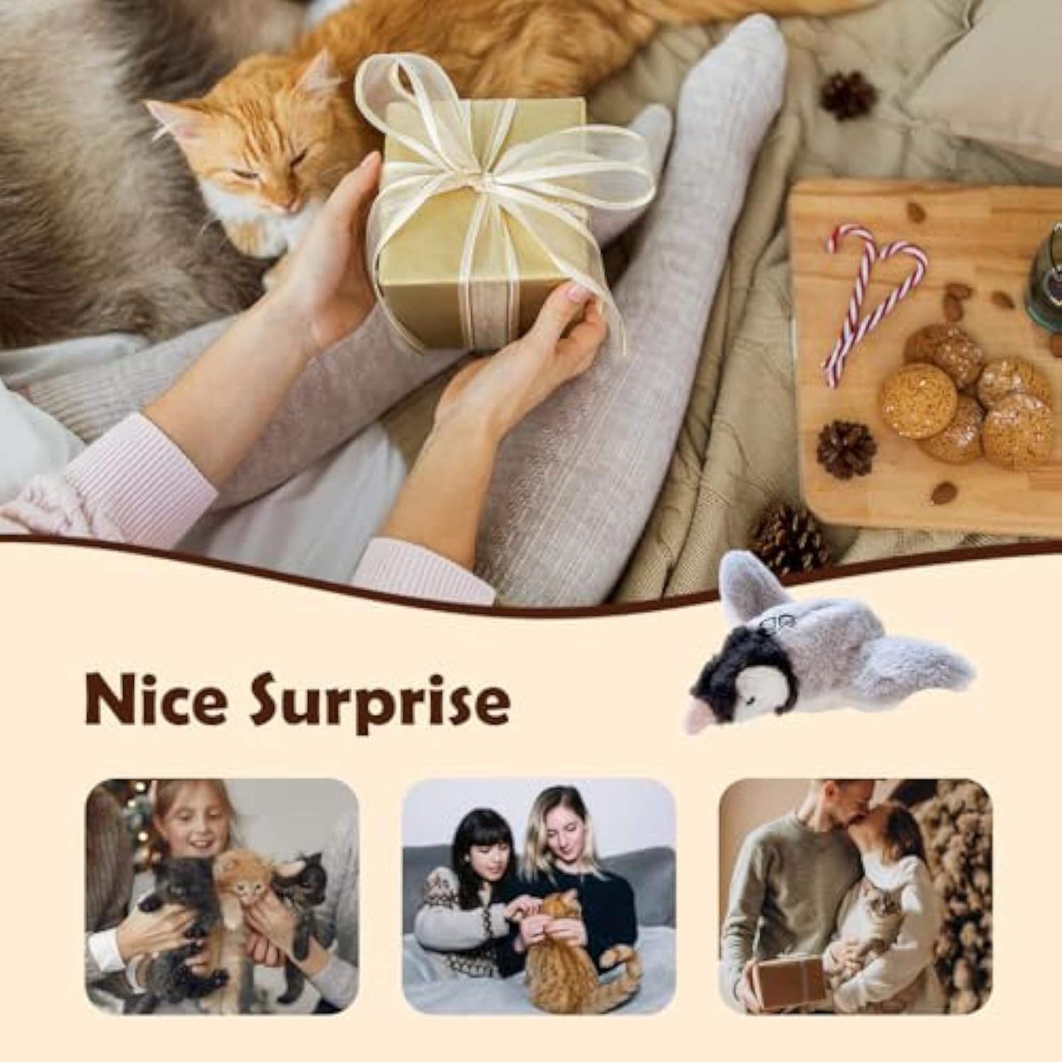 Interactive Flapping Bird Cat Toy with Chirping Sounds, Plush Flying Bird Toy for Indoor Cats (4#) image number 4