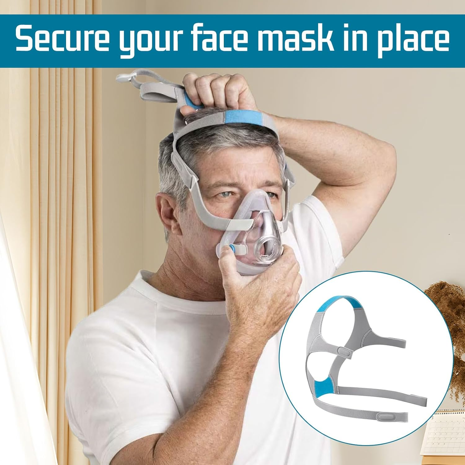 CPAP Mask Headgear, 2 Pcs Headgear for Resmed Mask, CPAP Machine Replacement Headgear Compatible with Resmed Airfit, Replacement for Airfit F20 Headgear, Ultra-Soft Nylon, Great Velcro Stickiness image number 4