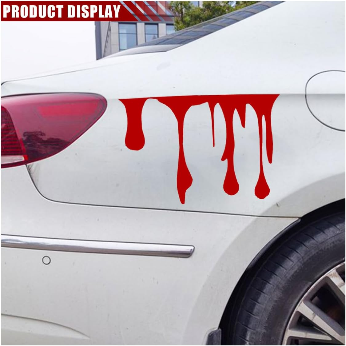 Flowing Blood Bloody Sticker Decal, Blood Dripping Car Sticker, Theme Bleeding Decals for Car Motor Tail Light Window Bumper Decoration image number 3