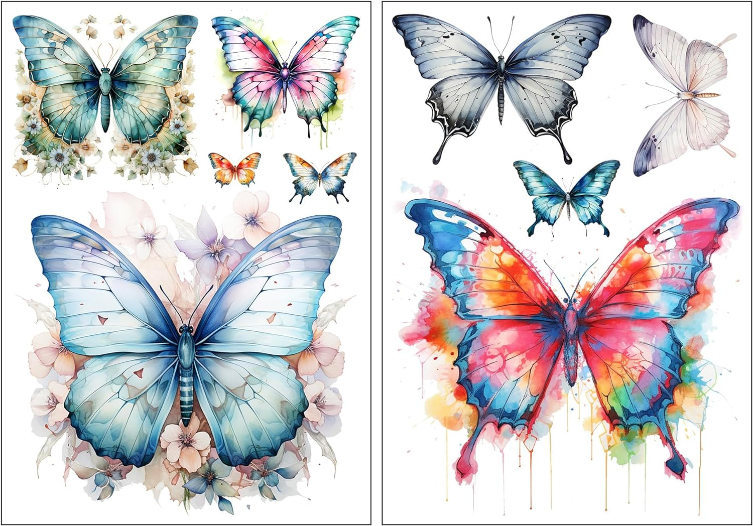 Everjoy Realistic Black Butterfly Temporary Tattoo Stickers - Waterproof Fake Tattoos, Party Favors, Themed Decorations and Gifts for Women image number 2