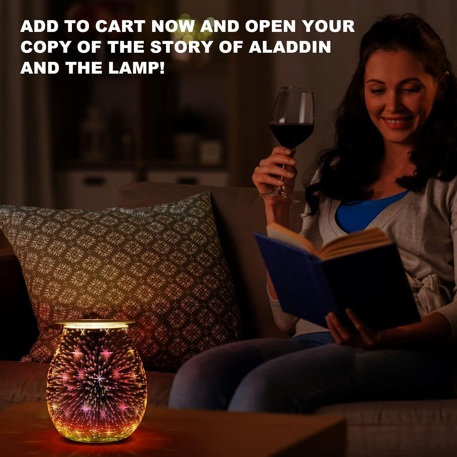 Electric Glass Oil Burner, Electric Oil Burner for Wax, 3D Fireworks Aroma Lamp, Touch Control, Night Light, Aroma Lamper Decoration for Home, Office, Bedroom, Living Room, Gifts image number 6