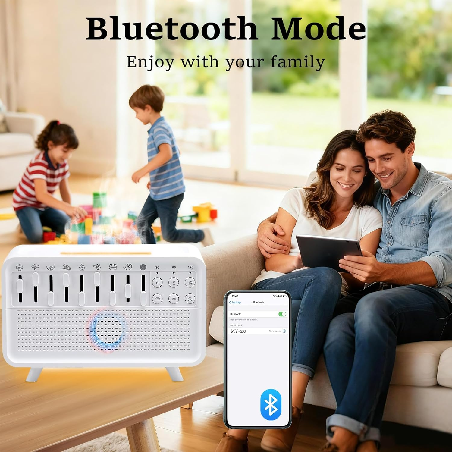 White Noise Humidifier Night Light 4-In-1 White Noise Machine with 8 Ambient Sounds Air Humidifier for Bedroom Powered by USB Essential Oil Diffuser for Sleeping Meditation Work image number 2