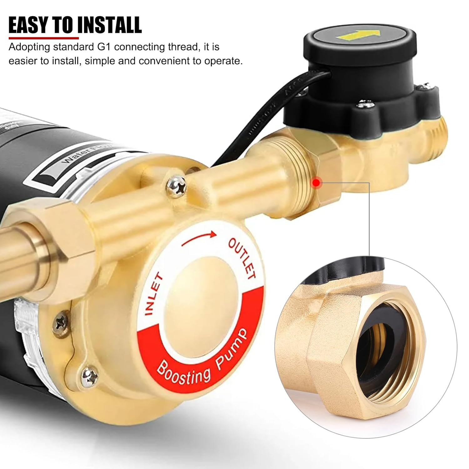 Water Flow Switch, Automatic Thread Water Pump Flow Sensor Control Switch 220V HT-800 G1 image number 5