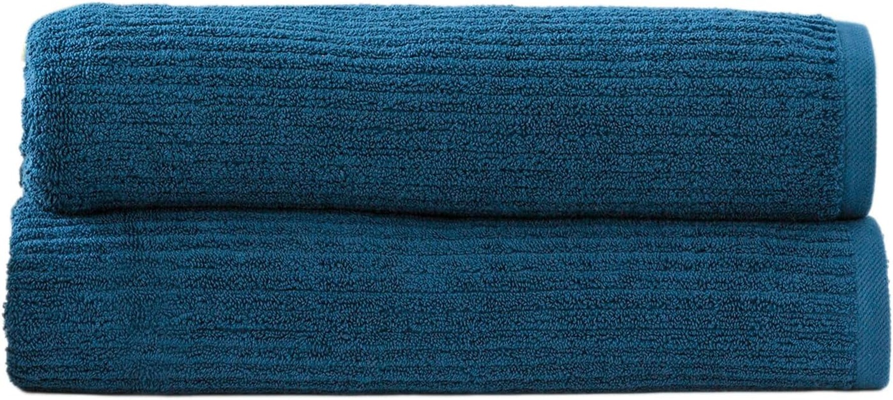 2Pc Renee Taylor Cobblestone Bath Sheet/Towel 160Cm Cotton Ribbed 650 GSM Sage