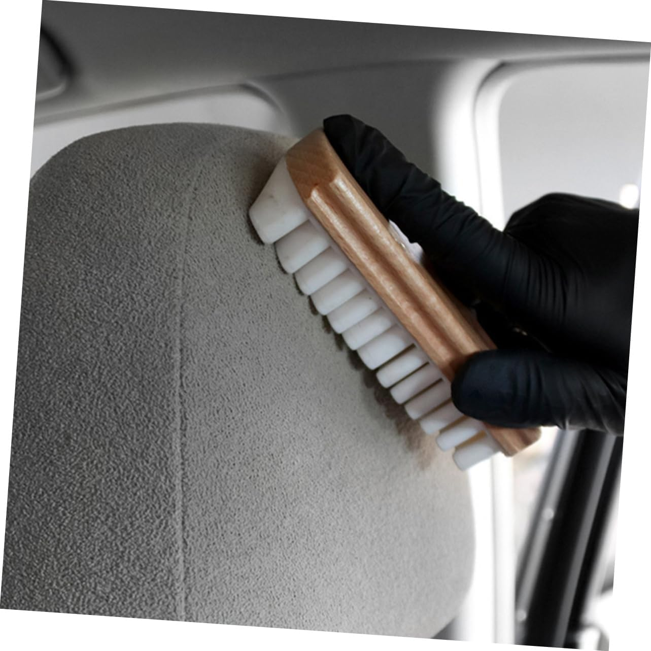 ULDIGI Car Seat Cleaning Brush Suede Leather Interior Small Brush White for Automotive Upholstery Stain Removal and Suede Shoe Care image number 6
