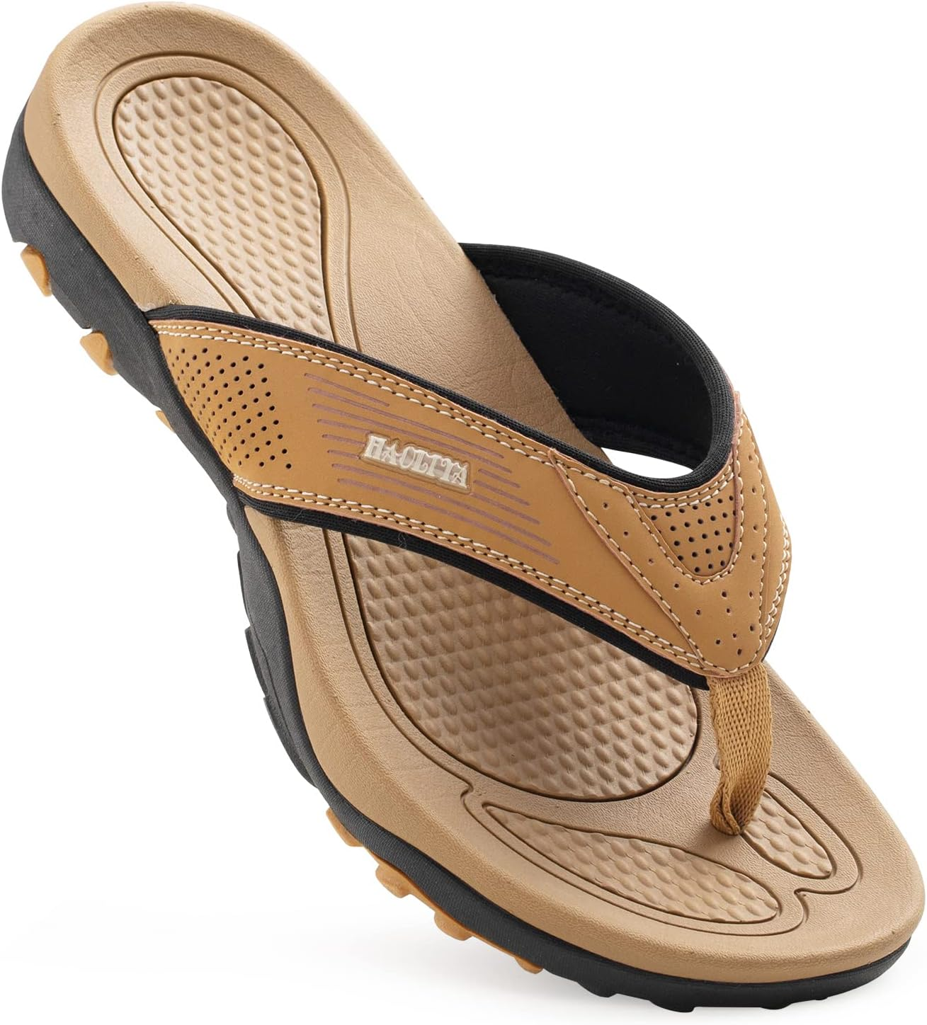 HAOLIRA Mens Sport Flip Flops Summer Beach Thong Sandals Non-Slip Slippers with Arch Support