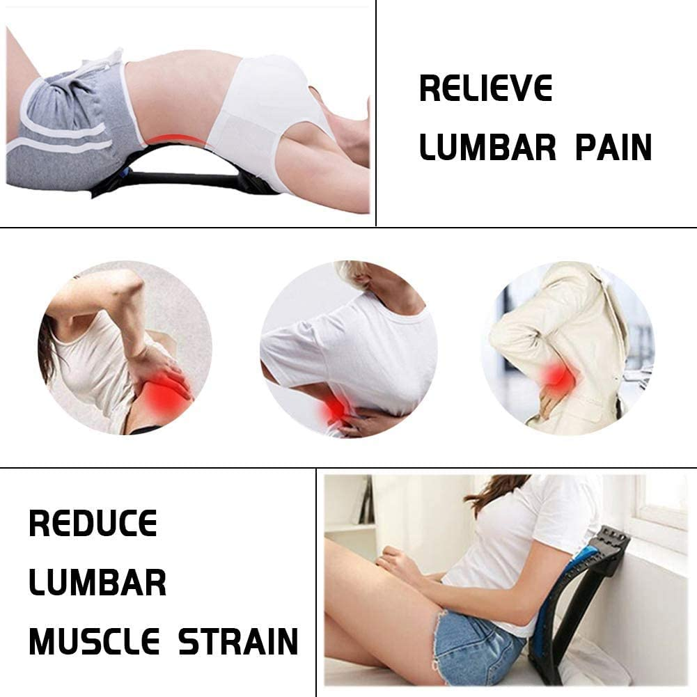 Back Stretcher for Lumbar Spine, Lower Back Stretching Device with 3-Level Different Stretching Archs Relieves Back Pain Caused by Herniated Disc, Sciatica, Scoliosis