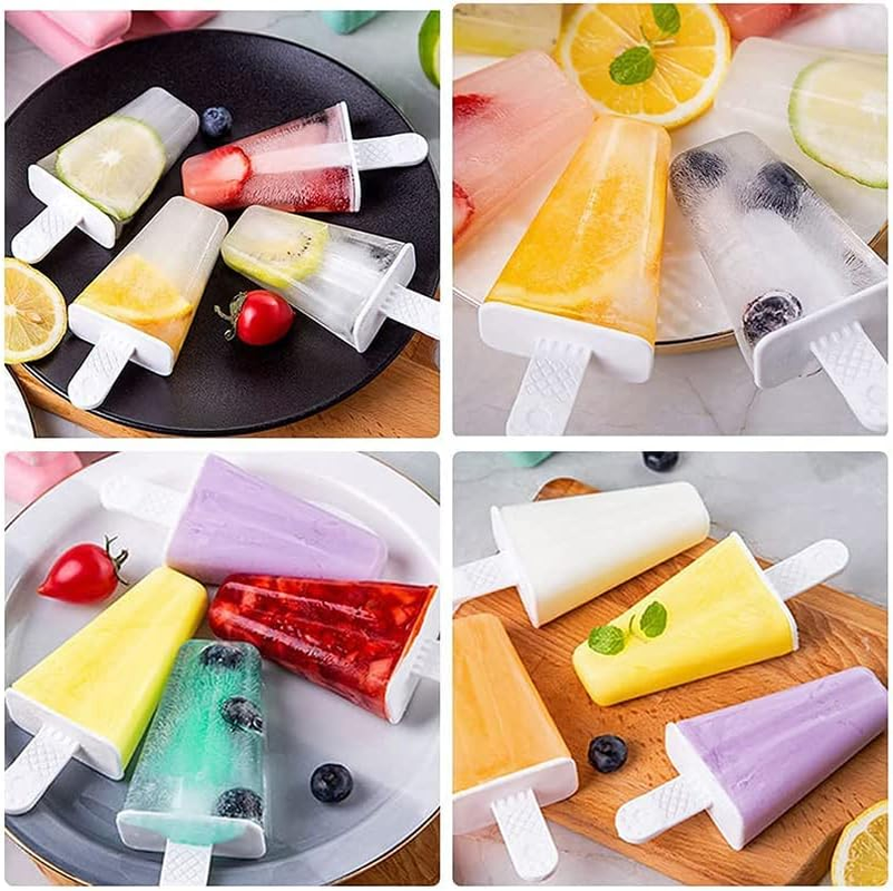 AIMALL Silicone Ice Cream Mould Block 4/6/10 Cavity Frozen Molds ICY Pole Jelly Popsicle, Bpa-Free Popsicle Makers, Easy Release & Clean, Perfect for Homemade Frozen Treats and Jelly Pops - Blue-4Grid image number 2