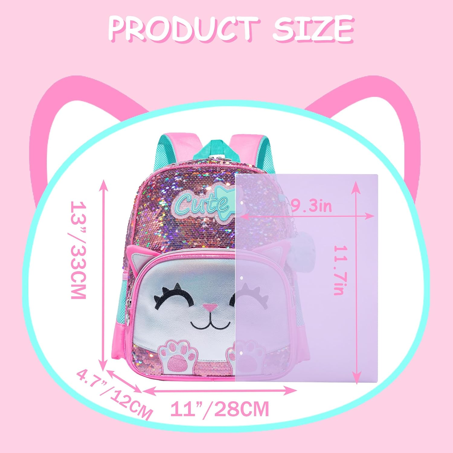 MYHSBYO Toddler Backpacks for Girls Boys 2-4 Kids Preschool Backpacks for Girls Boys Cute Kindergarten Backpack - Pink image number 5