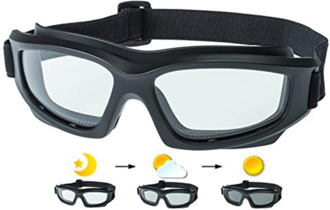 Motorcycle Riding Goggles: Heavy-Duty Riding Goggles No Foam Design W/Hard Case, Microfiber Cleaning Cloth & Pouch Included