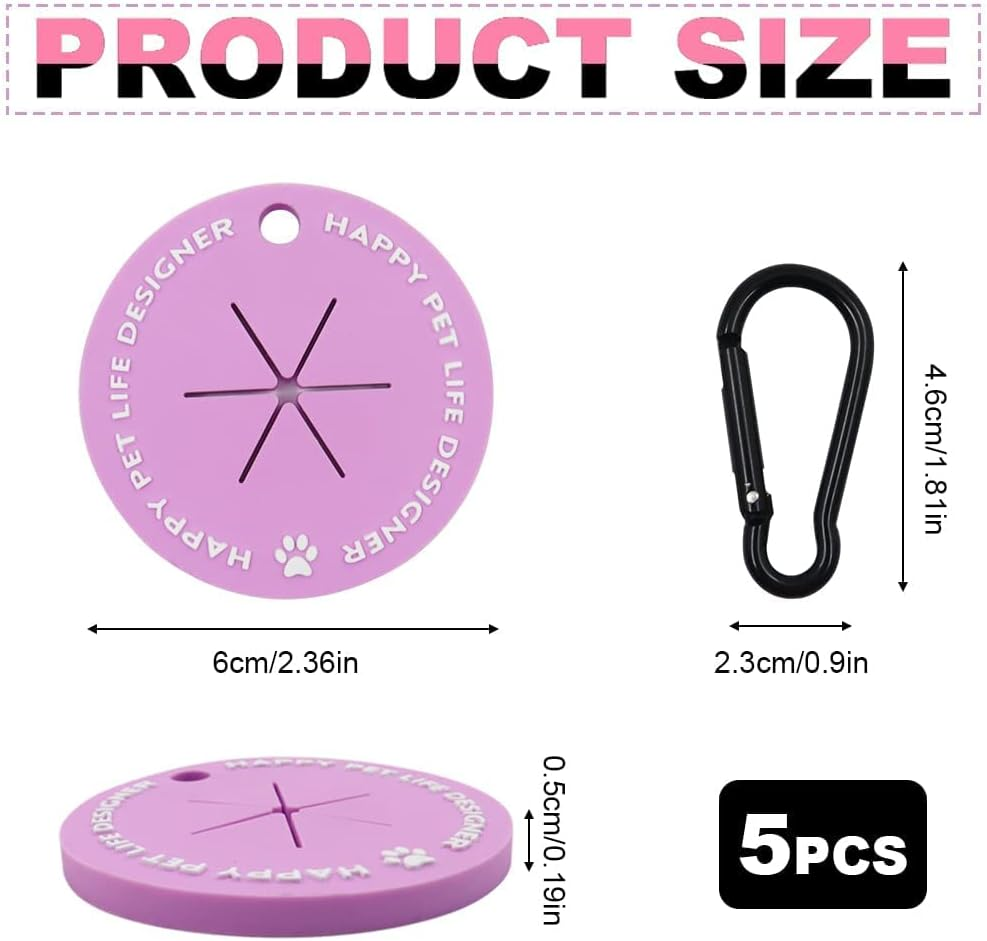 ZGWANSUI 5 Pack Dog Waste Carrier for Leash, Hand Free Poop Bag Holder, Leash Waste Bag Holder Carrier for Doggy Puppies Pet Walking Running Bicycle Accessory (Assort Colors) image number 1