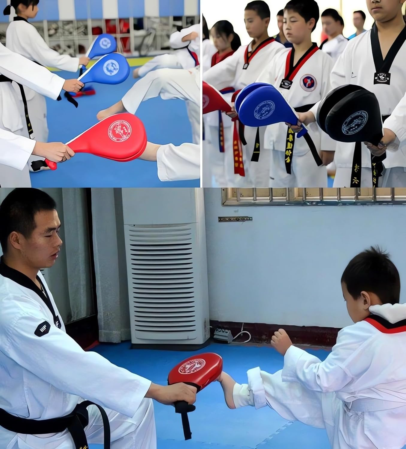 2 Pack Taekwondo Kick Pads,Karate Training Striking Pads,Durable Striking Pad Target TKD Karate Martial Arts Strike Targets Kickboxing Training（Red+Blue） image number 2