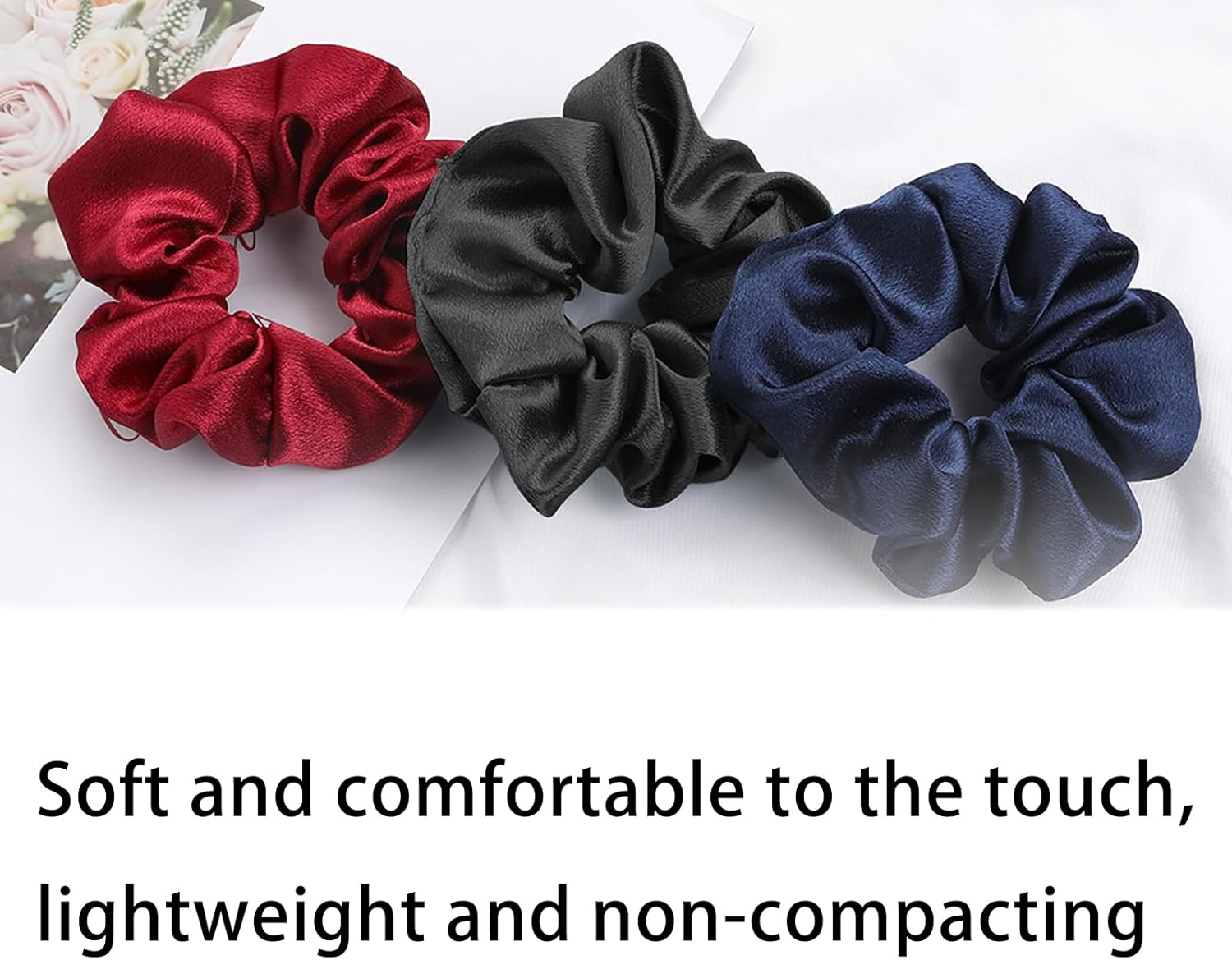 Pack of 6 Hair Bobbles Scrunchies for Women, Hair Bands Girls, Plain Elastic Thick Bands, Plain Soft Hair Bands, High Ponytail Fixation Hair Bands, for Women, Girls image number 4