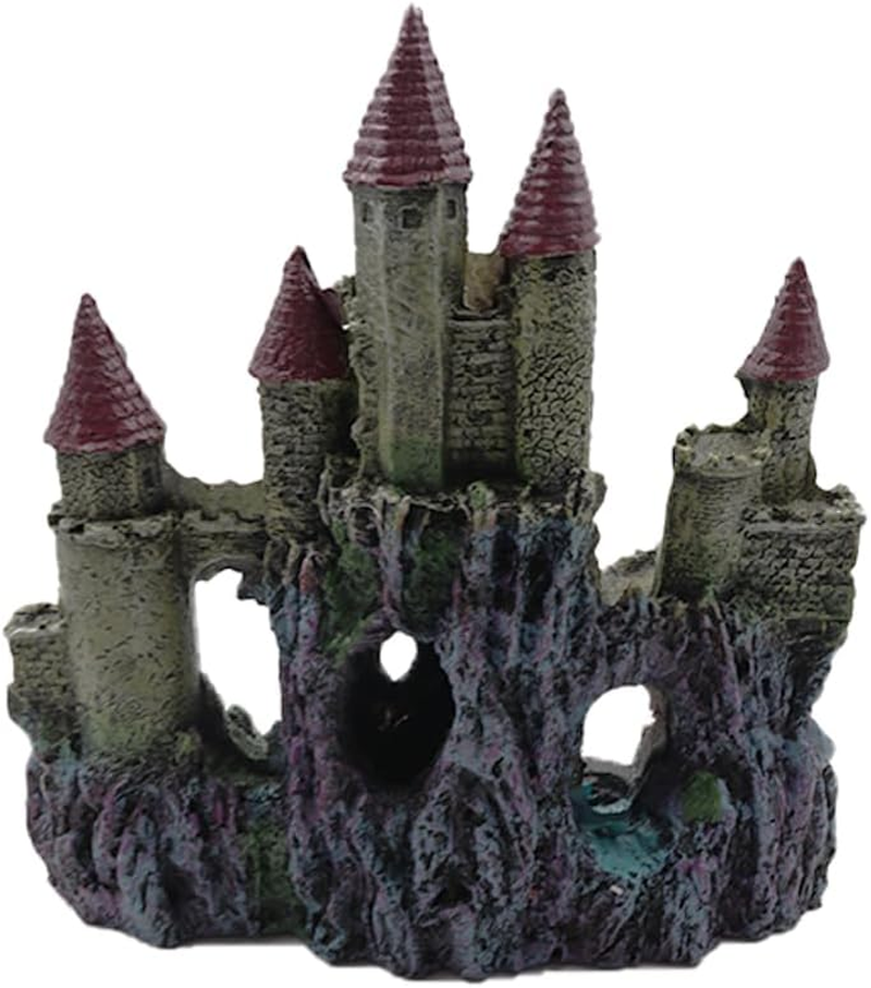 NUZAMAS Castle Aquarium Decoration Aquarium Rock Fish Tank Driftwood Castle Cave Hideouts House for Fish Tank Ornaments Home Fish Tank Decor Supplies