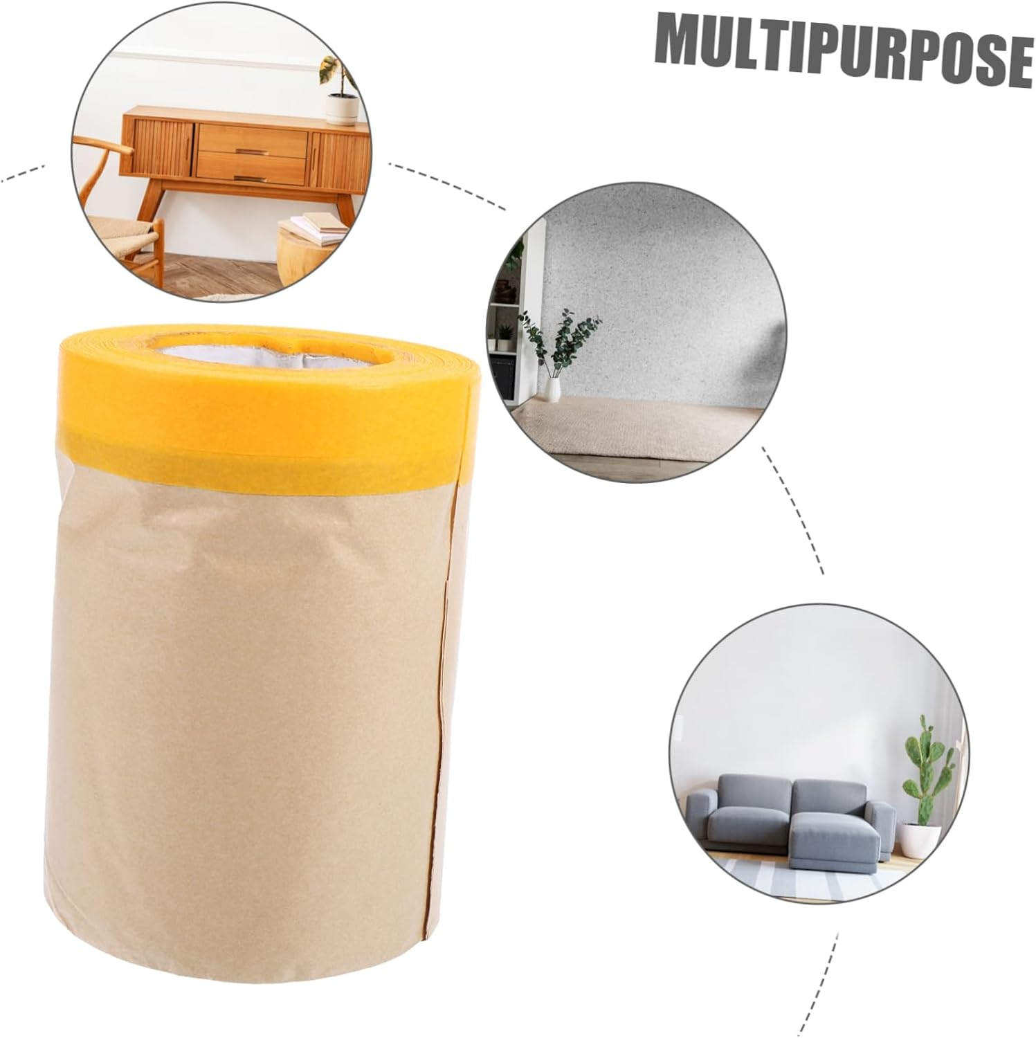 TEHAUX 2 Rolls Kraft Paper Protective Paper for Furniture Cover Surface Home Painting Supplies image number 3